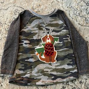 Mud pie camo dog Christmas shirt
